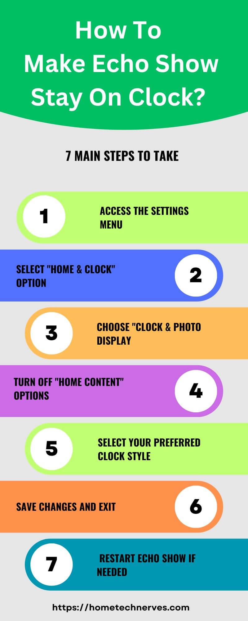 How to Make Echo Show Stay on Clock 7 Steps