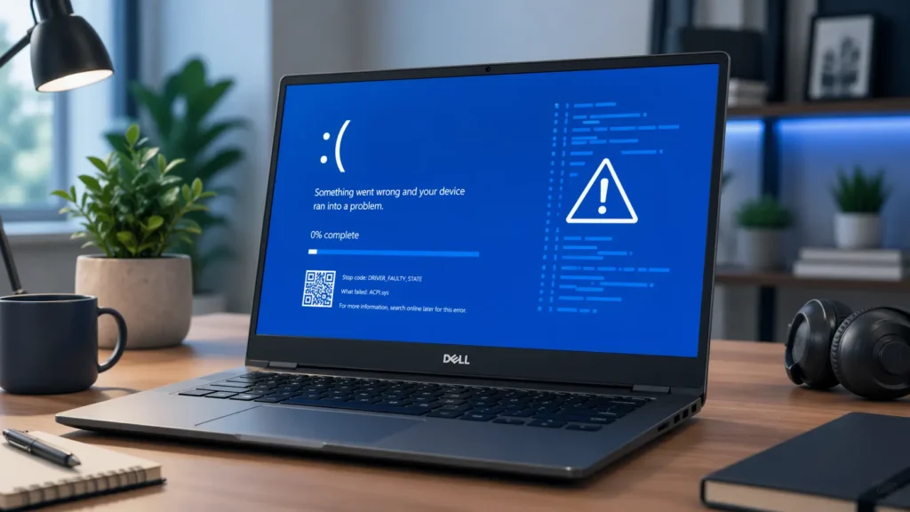 Blue screen of death error on a Dell laptop
