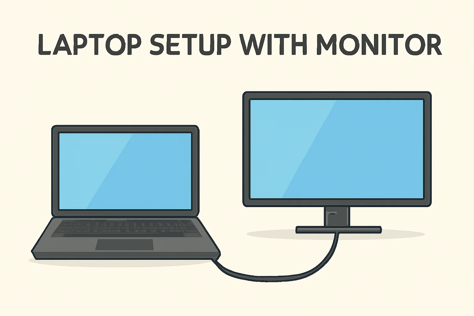 Laptop Setup With Monitor