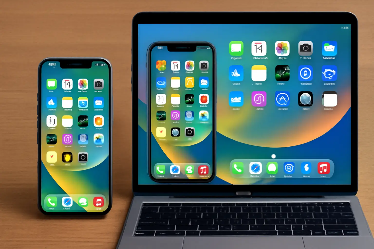 iphone and Mac showing IPhone Mirroring