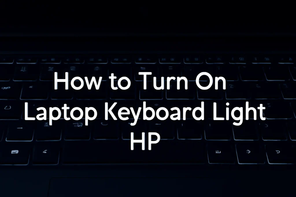 How to Turn On Laptop Keyboard Light HP - Illuminated HP keyboard with text overlay