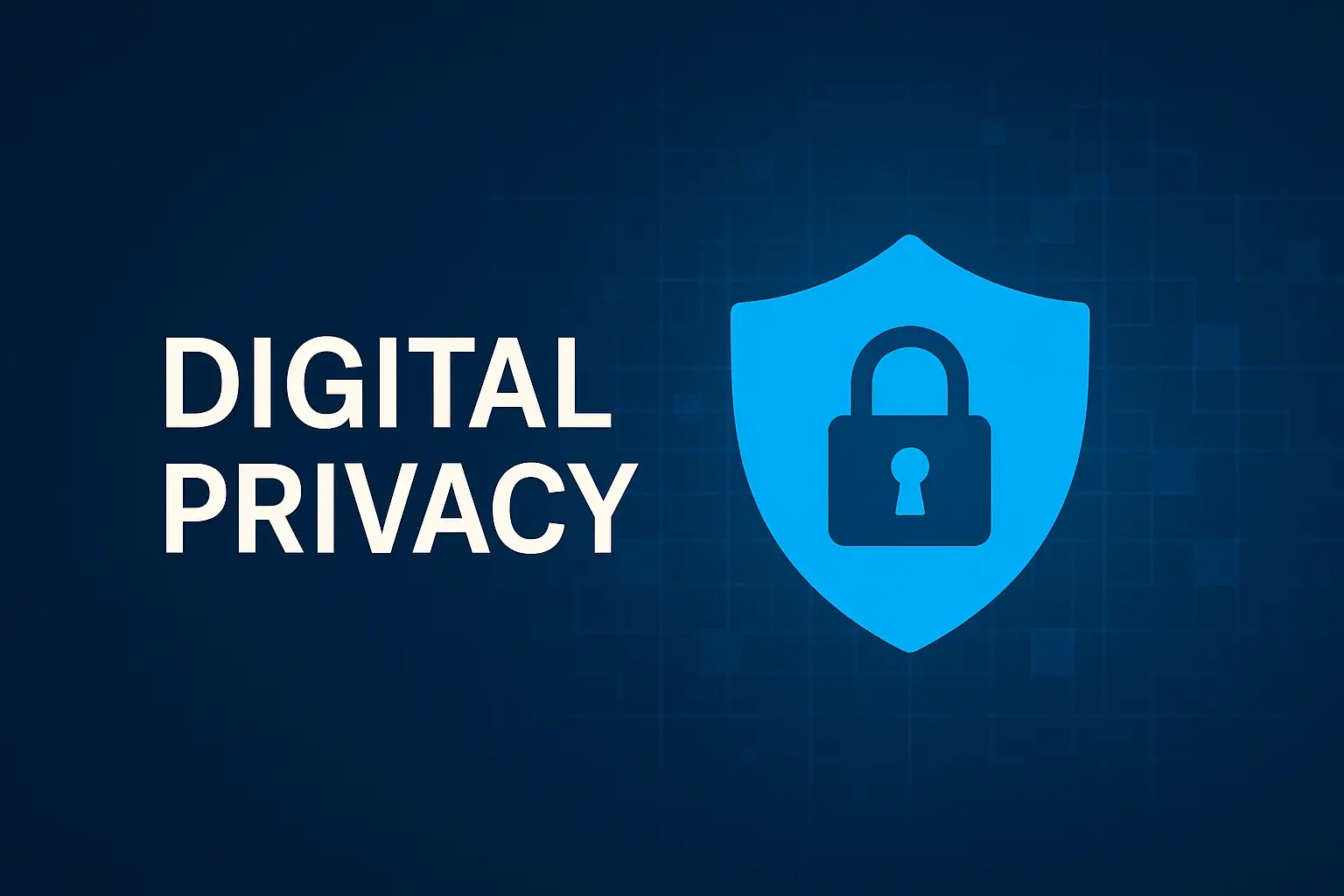 Digital privacy concept showing data protection with secure lock and personal information icons
