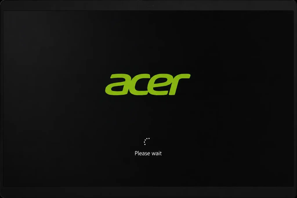 Acer laptop stuck on loading screen during Windows startup process