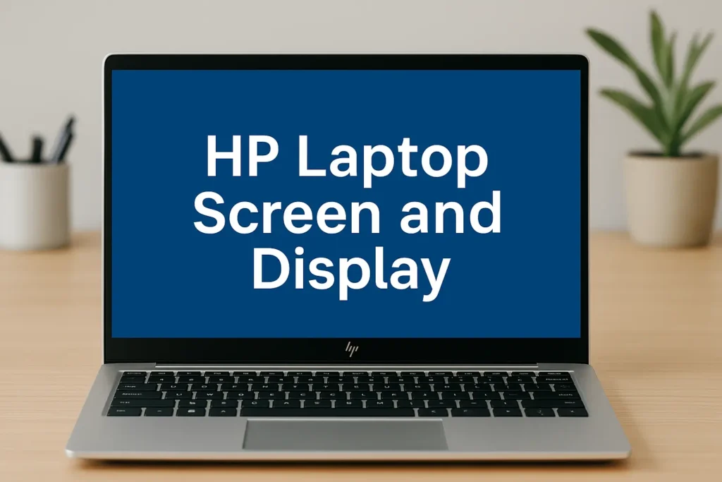 HP laptop screen and display repair, showing black line fix, screenshot shortcuts, and recording tools on Windows