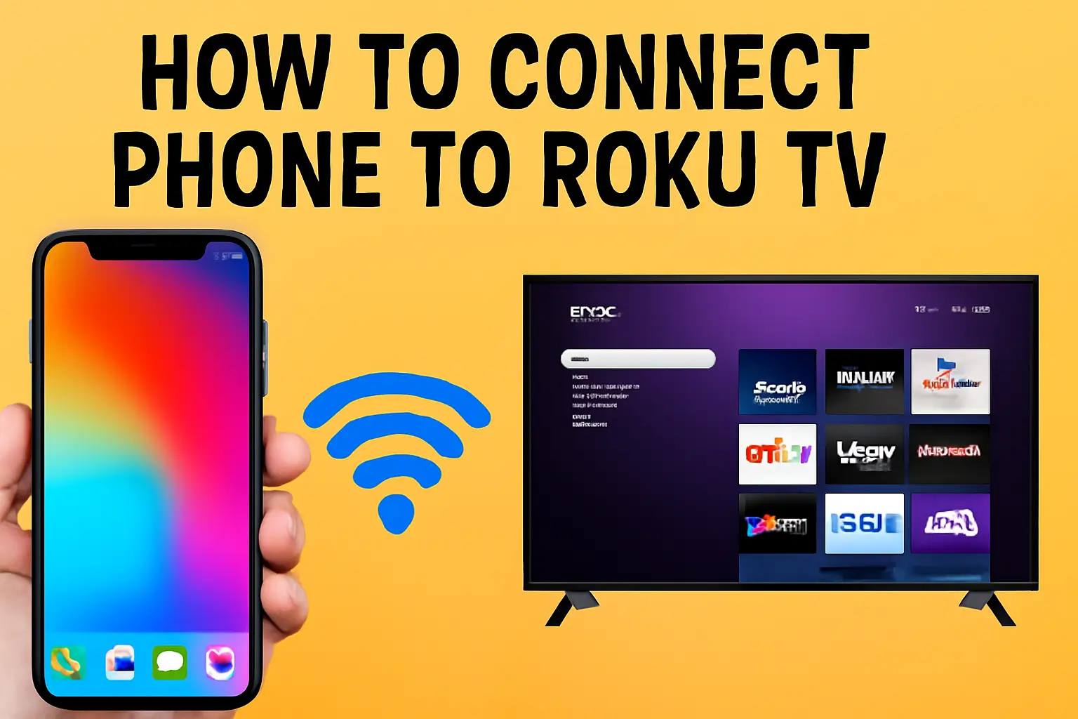 Step-by-step guide on how to connect phone to Roku TV wirelessly.