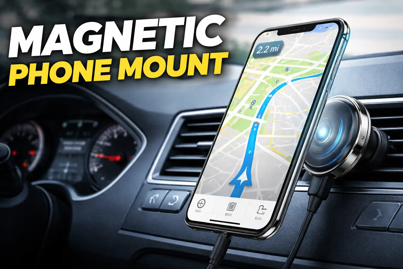 Magnetic Phone Mount in Car - Secure, Hands-Free Phone Mounting Solution