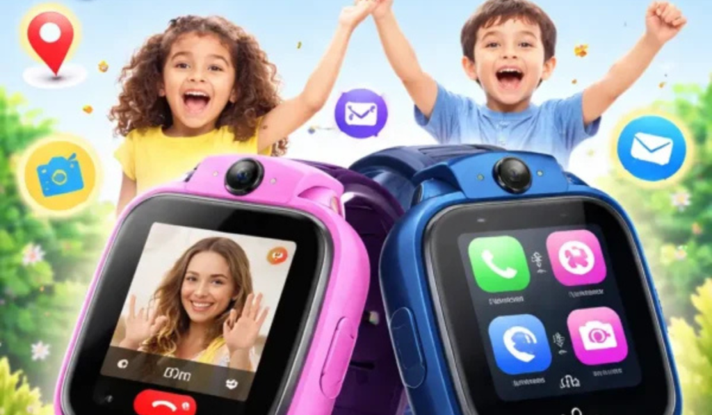 Cosmo Watch kids smartwatch in pink and blue with video call and icons