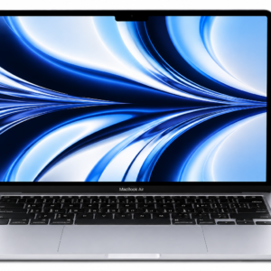 Apple MacBook Air M4 laptop in silver showing Liquid Retina display and slim lightweight design.