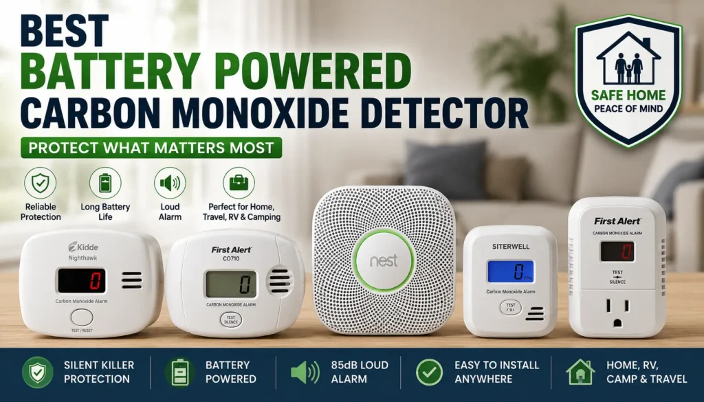 Best battery powered carbon monoxide detector for home travel RV and camping safety