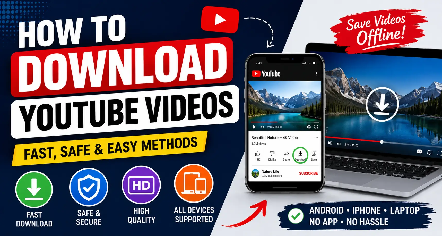 How to download YouTube videos safely on Android iPhone and laptop