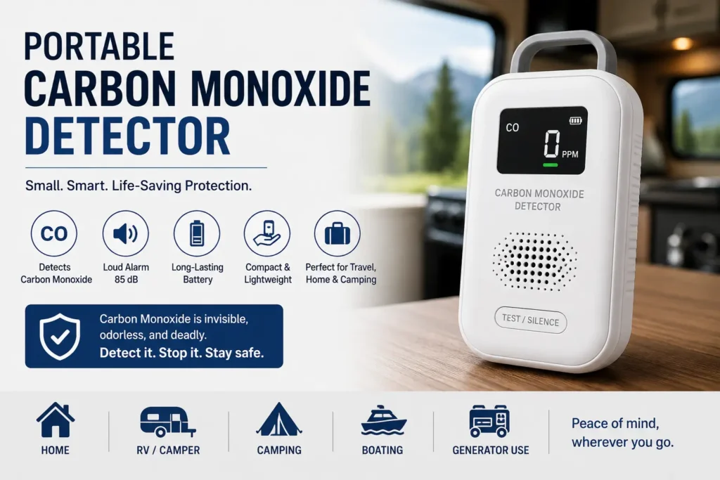 Best portable carbon monoxide detector devices for hotels cars travel and emergency safety protection
