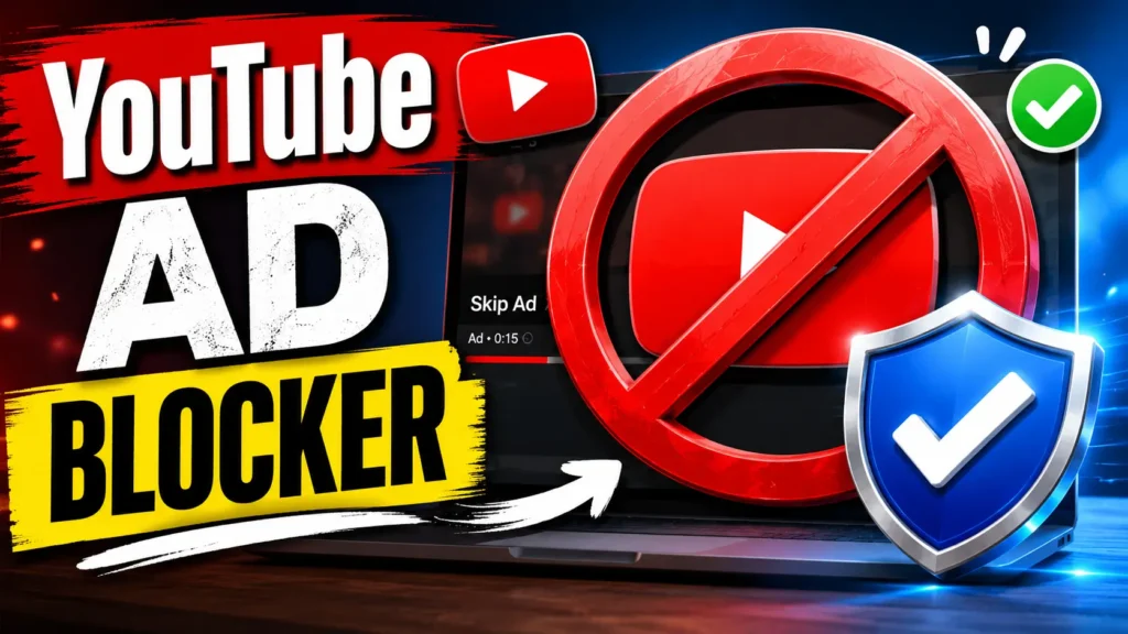 YouTube ad blocker extension blocking ads on Chrome Firefox and Android
